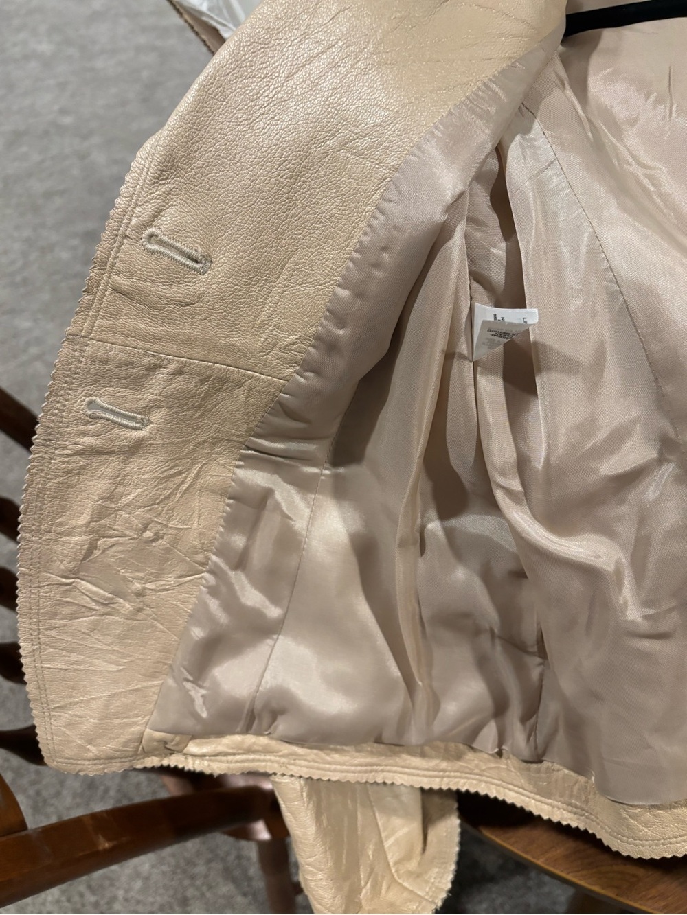Vintage Anne Klein Cream Leather Blazer - Picture 10 of 12